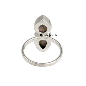 2025 Natural Pink <b>Opal</b> Copper Turquoise Vermeil Double Pear 10x14mm Gemstone Eternity Ring Handmade Jewelry Wholesale <b>Gift</b> - Product Image 3