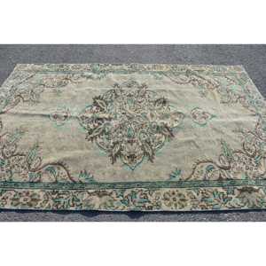พรมตุรกีขนาดใหญ่ 5.4x8.5 ฟุต (164x260 ซม.) พรมลายขอบสีน้ำตาลวินเทจ - Product Image 3