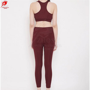 Ensemble de yoga athlétique de qualité professionnelle pour entraînement en salle, combinaison de fitness respirante en nylon et élasthanne, meilleure vente - Product Image 3