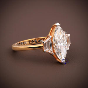 À la mode Vente Chaude 14KT Or Jaune Marquise Coupe VVS Moissanite Diamant Bague De Mariage Bijoux De Mode Pour Les Femmes - Product Image 3