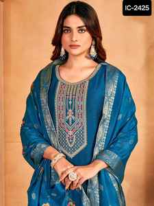 Salwar Kameez femmes indien pakistanais Salwar Kameez ensemble avec séquence lourde et broderie travail bordure Dupatta ensemble pour femmes - Product Image 6