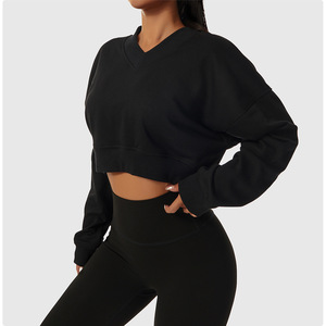 Glamorous Trendy Crop Top Sudaderas con capucha y sudaderas para mujer Algodón Polar Poliéster Deportivo Importado de Pakistán - Product Image 5