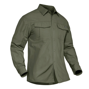 Chemise de chasse légère 100% coton personnalisable pour une utilisation en extérieur, design respirant et à séchage rapide, faible MOQ disponible - Product Image 4