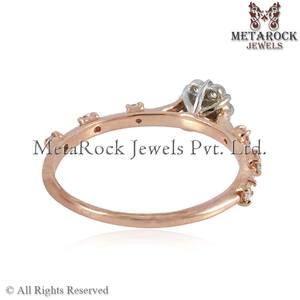 เพชรธรรมชาติปูออกแบบแหวน14K กุหลาบทองแฮนด์เมดเครื่องประดับปรับมาใหม่แหวนคุณภาพสูงสุด - Product Image 6