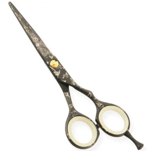 Ciseaux de coupe de cheveux de barbier en papier enduit avec outil de beauté à lame droite en acier inoxydable - Product Image 1