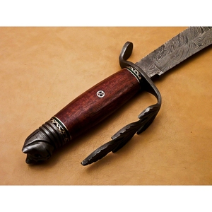 Espada de doble filo de acero de Damasco hecha a mano barata, espada de hoja fija hecha a mano personalizada de buena calidad - Product Image 5