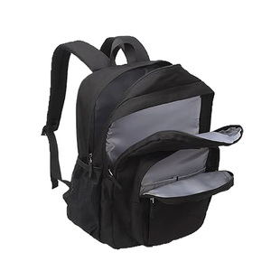 Mochila escolar impermeable básica negra de tamaño mediano 12,2 \ "L x 5,3 \" D x 16,5 \ "H Cierre de cremallera de moda para uso diario de estudiantes - Product Image 4