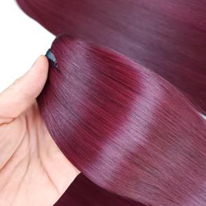 Offre Spéciale 100% paquet de cheveux humains bruts vietnamiens avec fermeture couleur bordeaux os droit sentiment doux dans les Styles afro curl ondulés - Product Image 2