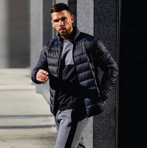 Custom Brand 100% Polyester Lightweight Quilted Full Zip Bonded Cuffs Grey Mens <b>Packaway</b> Puffer <b>Jacket</b> - Product Image 2