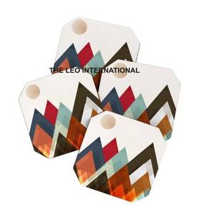 Posavasos Decorativos de Estilo Nórdico, de Alta Calidad, en Madera, Forma Cuadrada, Juego de 4 - Product Image 2