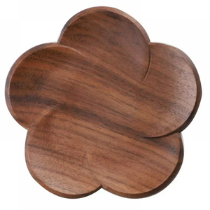 Posavasos de madera con forma de flor de nuevo diseño, lo último en posavasos de madera grabada ecológica, alfombrilla para taza de té, comprar al exportador indio - Product Image 6
