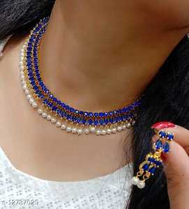 Conjunto de collar nupcial indio de alta calidad chapado en oro Polki AD CZ estilo de hilo etéreo para boda de mujer circón de latón principal - Product Image 4