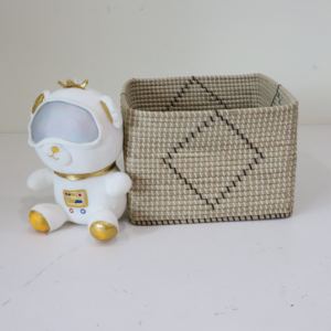 ตะกร้าเก็บของทรงสี่เหลี่ยมทำจากหญ้าทะเล หรูหรา เป็นมิตรกับสิ่งแวดล้อม - โซลูชันการจัดเก็บของใช้ในบ้านอเนกประสงค์ - Product Image 2