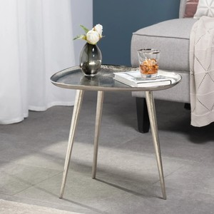 Bizzotto abstrait aluminium argent Table d'appoint Table d'appoint Art déco Design trépied jambes décor à la maison meubles faits à la main maison - Product Image 1