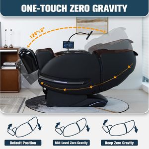 Fauteuil de massage pliable en cuir de luxe 8D zéro gravité avec massage complet du corps et du cou et fonction musicale - Product Image 4