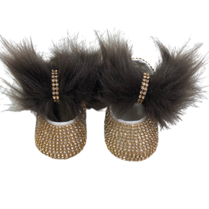 Haute qualité personnalisé or bandeau de cheveux pour bébés moderne nouveau-né conception élastique brillant chaussures habillées pour été hiver gros fête - Product Image 5