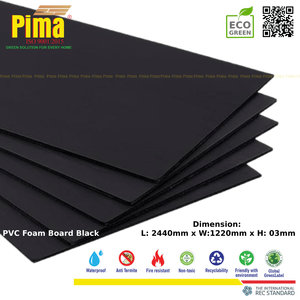 Panneau en mousse PVC expansé noir mat 1/8 po (3 mm) 48 x 96 po double face lisse résistant aux UV pour montage photo et présentoirs POP - Product Image 1