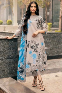 Robe Salwar Kameez d'été pour femmes pakistanaises modernes, en coton/lawn brodé, style islamique, séchage rapide, vêtements décontractés - Product Image 2