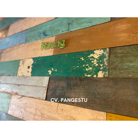 Paneles Acústicos de Madera de Teca Reciclada de Indonesia para Apartamentos, Diseño Geométrico Minimalista, Efecto de Erosión Natural