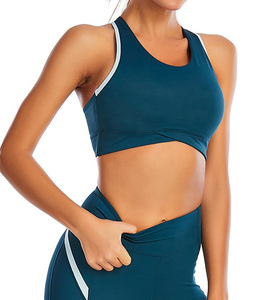 Soutien-gorge de sport de haute qualité Logo personnalisé Fitness Sexy Cross Back Yoga Bra - Product Image 1