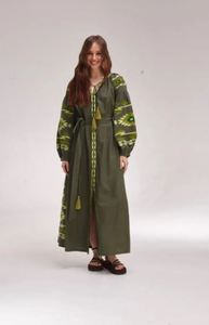 Nouveau look fantastique style bohème broderie vintage travail à la main lourde évasée et bouffée à manches longues et évasée robe ukrainienne - Product Image 6