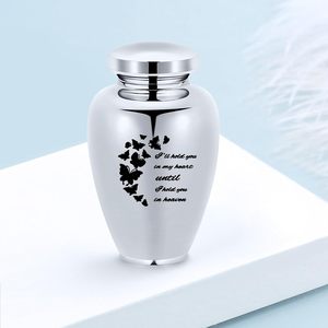 Urna de mariposa para cenizas humanas, urnas de cremación para cenizas para hombres y mujeres, urnas decorativas grandes de recuerdo funerario, tamaño personalizado plateado - Product Image 3