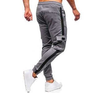 Pantalons de jogging en toile pour hommes, bas de survêtement athlétique, pantalons de jogging pour la course à pied, vêtements de sport décontractés avec poches, 100% coton - Product Image 6