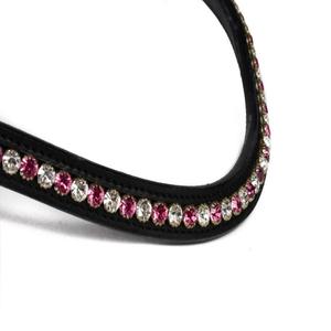 Exportation de qualité en gros prix d'usine fait à la main en cuir de selle anglais noir bande de front de cheval avec des cristaux ronds de marque bling - Product Image 4