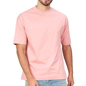 Camisetas desgastadas de gran peso para hombres, camisa de manga corta con hombros descubiertos, Color sólido, 270gsm - Product Image 1