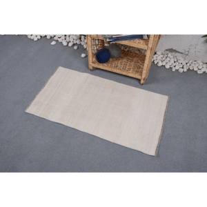 Tapis de jute moderne en laine polyester beige patchwork 1.8x3.3 pieds fait à la main rectangle motif de couloir support en latex pour salon chambre à coucher - Product Image 2