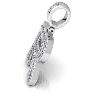 Pendentif Moissanite 3 carats avec initiale R en or blanc - Pendentifs et breloques - Product Image 3