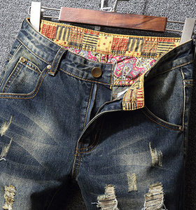 กางเกงยีนส์ของผู้ชายทันสมัยกางเกงยีนส์ทรงตรงเข้ารูปคลาสสิกออกแบบได้ตามต้องการ - Product Image 6