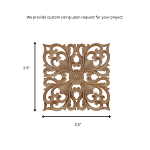 Solid Wood Antique Carved Onlays Wood Mouldings Engraving Wood Carved <b>Corner</b> Onlay for Furniture Door <b>Cabinet</b> Vintage Home Decor - Product Image 2