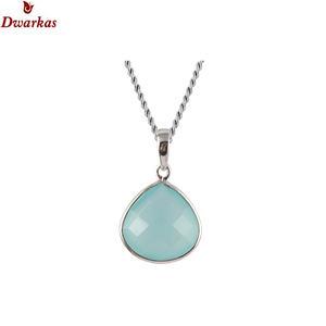 Diseños colgantes de Calcedonia collar con colgante de piedra natural de piedras preciosas de Plata de Ley 925 - Product Image 6