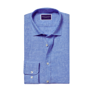 Camisa Premium de Lino Puro Azul Cobalto | Ropa de Verano Transpirable, Ligera y Elegante - Product Image 4