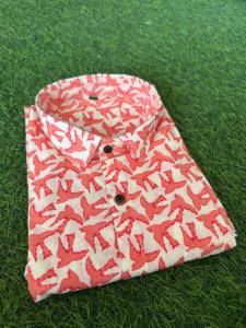 Camisa Informal Estampada de Algodón 100% Estampada a Mano en India, Fresca y Cómoda para el Verano, Camisa con Estampado, Camisa de Algodón Puro para Hombre - Product Image 2