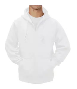 Sweat à capuche personnalisable à fermeture éclair blanche Créez votre propre tissu polaire à fermeture éclair complète 400 GSM avec capuche au design élégant et fonctionnel - Product Image 1