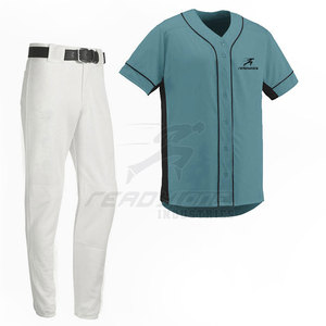 Conjunto de Jersey de béisbol con dobladillo curvo con inserciones laterales de malla transpirable para práctica o día del juego Ropa de softball incluida - Product Image 4