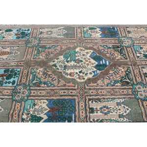 Tapis turc vintage surdimensionné 7,7x10,8 pi (235x330 cm), tapis bleu à motifs floraux - Product Image 5