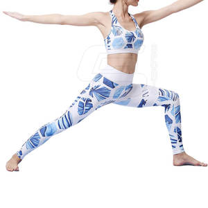 Ensemble de soutien-gorge de gymnastique léger et respirant pour femmes leggings nouvel OEM vente en gros imprimé sublimé taille moyenne fermeture élastique solide - Product Image 2