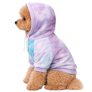 Velvet Dog Hoodie Pastel Purple Blue Soft Plush Pet Sweatshirt With Hood Cozy Warm Pullover Winter Wear For Small Medium Dogs - Product Image 3
