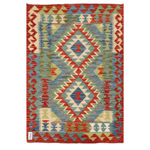 Alfombra Kilim de Maimana, Afganistán, 124 x 85 cm, Alfombras y Juegos de Alfombras Tradicionales Afganas - Product Image 1