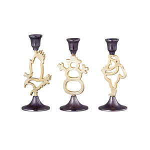 Fantástico candelabro de mesa, portavelas, producto hecho a mano de Metal de calidad superior para suministros domésticos con acabado negro y dorado - Product Image 1