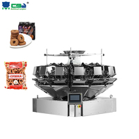 Machine d'emballage de biscuits alimentaires de petite taille à grande vitesse entièrement automatique à 14/18 têtes, anti-casse, multi-têtes, pesage, emballage, sacs en papier