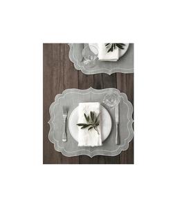 Rectangular plain linen <b>placemat</b> with hemstitch border handmade natural durable design for modern elegant <b>dining</b> <b>table</b> - Product Image 2