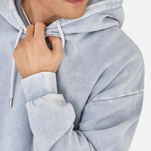 Sudadera con Capucha para Hombre, de Alta Calidad, Corte Regular, Lavado Ácido, Forro Polar, Resistente al Viento, para Invierno, Estilo Urbano, Material de Poliéster y Algodón, Diseño Liso - Product Image 4
