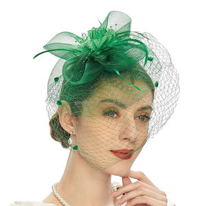 Sombreros de malla para mujer, tocado para fiesta de té, diadema, sombrero de flores de boda, sombrero tocado - Product Image 3