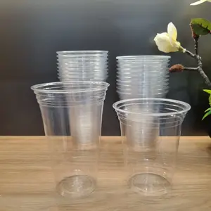 Tien Duc supplier Competitive price PET plastic cup 14oz 16oz customized for Cold Drink Cup Bubble Tea Disposable
