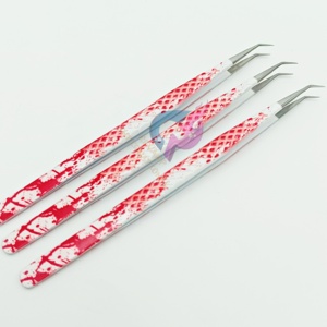 Offre Spéciale professionnel Halloween thème papier enduit acier inoxydable 45 degrés isolation pince à épiler marque privée cils - Product Image 4