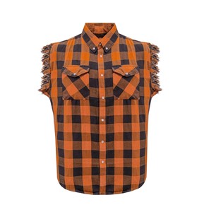 Camisa de franela sin mangas Premium superventas | Chaleco a cuadros de motorista de verano para Hombre | Camiseta sin mangas con corte vintage - Product Image 6